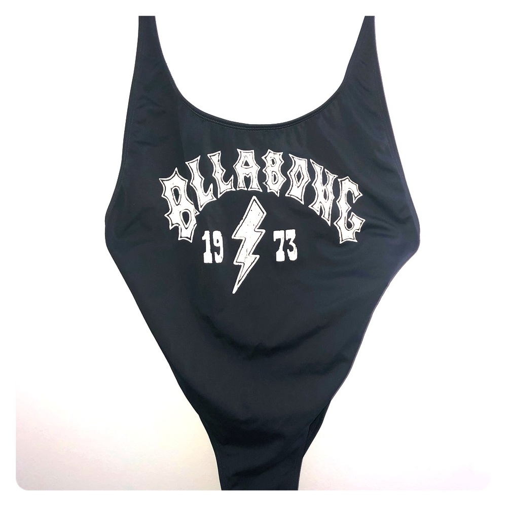 Vintage Billabong Black One-Piece Swimsuit with White Logo